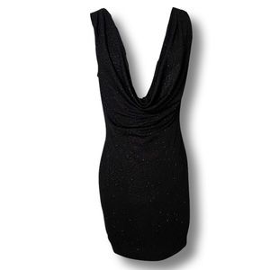 Sexy and flattering vintage Y2K sparkly cowl neck dress